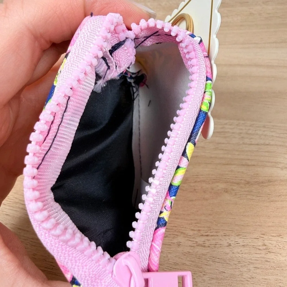 Simply Southern ID Card Holder Keychain Wallet Pink Navy Floral Bow Pouch NWT